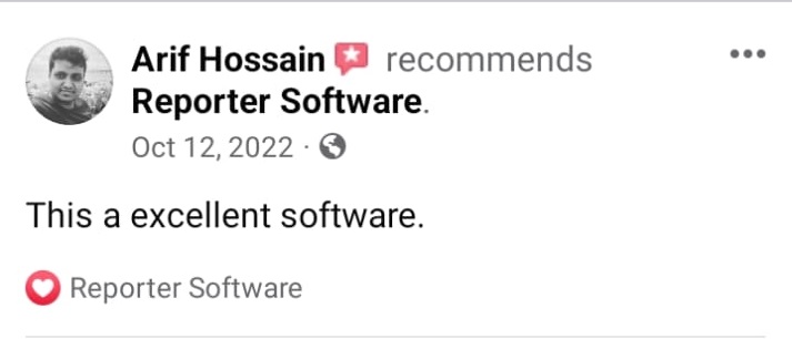 Reporter Software Facebook customer review #10