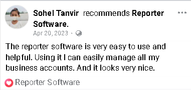 Reporter Software Facebook customer review #5